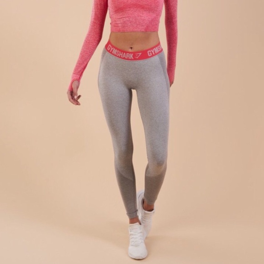 Gymshark Flex Leggings Gray with Pink
